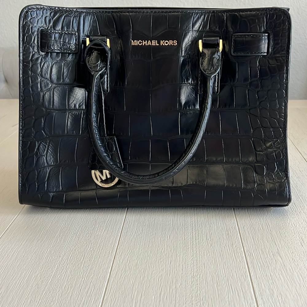 Michael Kors Dillon Large Black Croc-Embossed Women's Bag